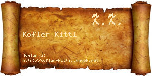 Kofler Kitti névjegykártya